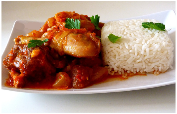 White rice and stew